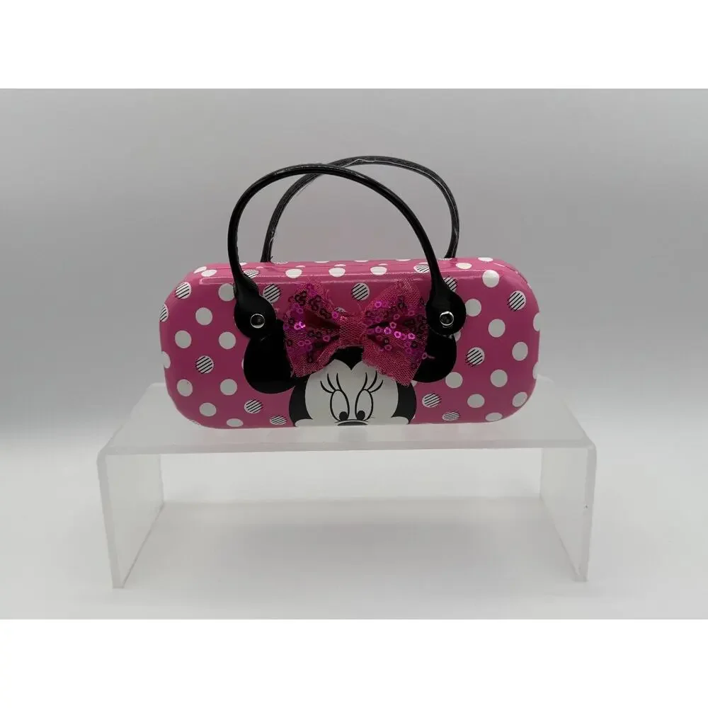 Minnie Mouse Pink Polka Dot Hard Shell Sunglasses Case w/ Handle and Bow Girls.